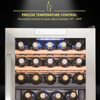 SCHMÉCKÉ 33 Bottle Dual Zone Wine Cooler Refrigerator w/Lock - Large Freestanding Wine Cellar For Red, White, Champagne & Sparkling Wine - 41f-64f Digital Temperature Control Fridge Stainless Steel