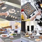 Silicone Baking Mat 24" x 16" Extra Thick Non-stick Pastry Mat with Measurements and Edge Heightening, Food Grade Silicone for Countertop Dough Rolling Making Bread, Cookies, Pizza, Fondant, Pasta