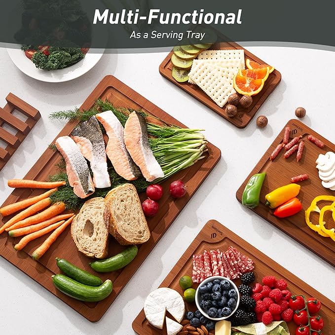 Bamboo Cutting Board Set Non Slip Feet with Holder Over Sink Best Grandpa Grandfather Elder Men Father Day Grandparents Great Papaw Peepaw Pawpaw Granddad Happy Birthday Christmas Unique Cool Gifts