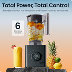 Chefman Obliterator 48 oz Countertop Blender for Smoothies, 1380W Motor to Crush Ice, Nuts, and Frozen Fruit with Stainless Steel Blade, Auto Blend Function, Includes Tamper and Scraper