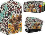 Highland Cow 2 Slice Toaster Blender Slow Cooker Covers Daisies Dust Proof Bag Covers Sunflower Kitchen Accessories Set Splash Resistant Keep Appliance Clean 3 Pieces