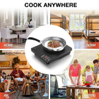 Portable Induction Cooktop 1800W,110V Single Burner Induction Burner & Fry Pan, Hot Plate Stove Electric Burner LED Touch Control & 4H Timer, 8 Power 8 Temperature Setting for Cooking