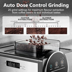 Espresso Machine with Grinder, 20 Bar Professional Expresso Coffee Machines with Milk Frother Steam Wand, Espresso Maker with 60oz Removable Water Tank, Cappuccino & Latte Machine for Home (Black)