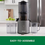 Omega Cold Press Juicer - Hands Free Vegetable and Fruit Masticating Juicer Machine with 68-oz. capacity, Extra Large Hopper for No-Prep and Whole Recipe Batch Juicing, Easy Clean, 150-Watts, Gray