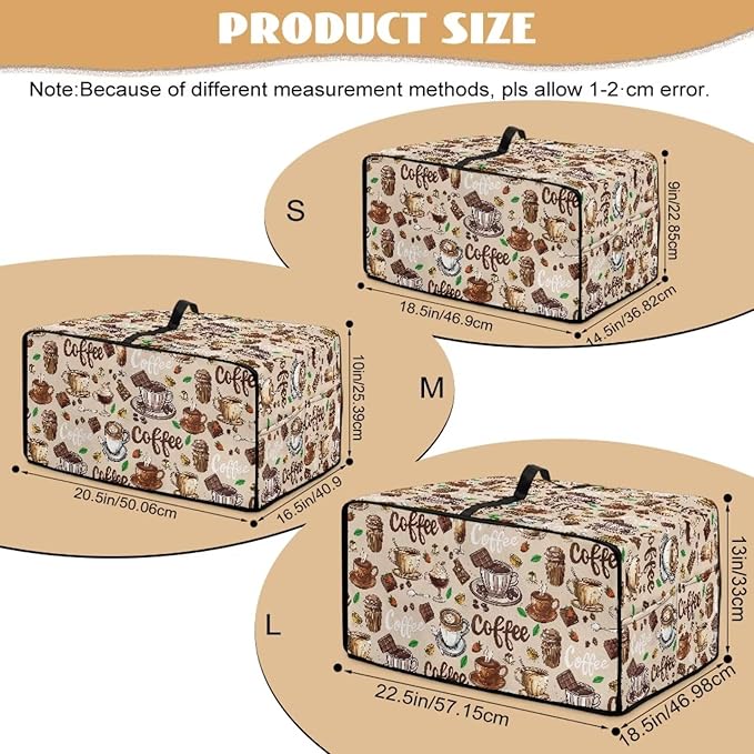 Coffee Chocolate Cake Print Toaster Oven Cover with Top Handle, Heavy Duty Dust-proof Microwave Oven Cover Compatible with Most Toasters Ovens (Medium-14.5 * 18.46 * 9 inches)