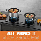 Universal Lids for Pots, Pans and Skillets, 7", 8" and 9" Pan Lid, Tempered Glass Pot Lid with Silicone Rim Heat Resistant, Replacement Pan Cover for Frying, Cookware & Bakeware Lids, Black