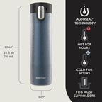 Contigo® AUTOSEAL® West Loop Vacuum-Insulated Stainless Steel Travel Mug with Easy-Clean Lid, 24 oz, Crystal Blueberry