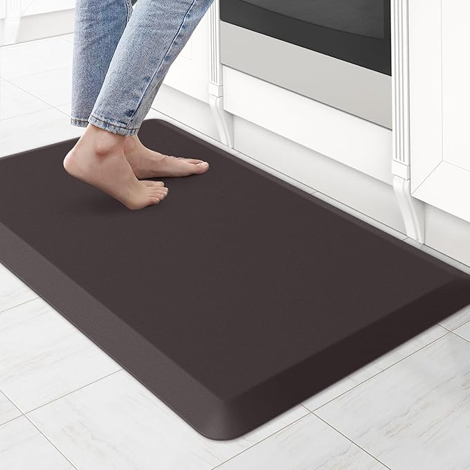 KitchenClouds Kitchen Mat Cushioned Anti Fatigue Kitchen Rug Non Slip Standing Mat Comfort Floor Mats for Sink Office (17.3"x28"- 0.8inch)