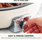 GreenPan Elite 5.5QT Electric Oval Skillet, PFAS-Free Ceramic Nonstick, 1800 Watt, Dishwasher Safe Lid & Removable Crock, Adjustable Temp Control Multi-Cooker, Sear, Sauté, Rice, Stir-Fry, Cream White