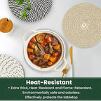 8 Inch Trivets for Hot Dishes, Hot Pots and Pans, Thick Heat Resistant Large Coaster for Kitchen, Hot Pads, Kitchen Essentials, Kitchen Decor for Table & Countertop, 6 Pcs