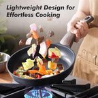 SENSARTE Nonstick Frying Pan Skillet 9.5Inch Non Stick Egg Pan Omelette Pans, Healthy Kitchen Cooking Chef's Pan, Free of Intentionally Added PFOA/PFOS, Induction Compatible, Black