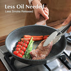 SENSARTE Nonstick Frying Pan Skillet with Lid, Omelet Pan with Cover, Healthy Cooking Chef's Pan, Kitchen Cooking Pan, Free of Intentionally Added PFOA/PFOS (12.5inch + Glass Lid)