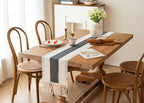 FEXIA Boho Table Runner for Christmas Home Decor with Tassels 72 Inches Long Farmhouse Grey Rustic Table Runner Macrame Burlap Table Decoration for Living Room Bridal Shower(12x72 Inches)