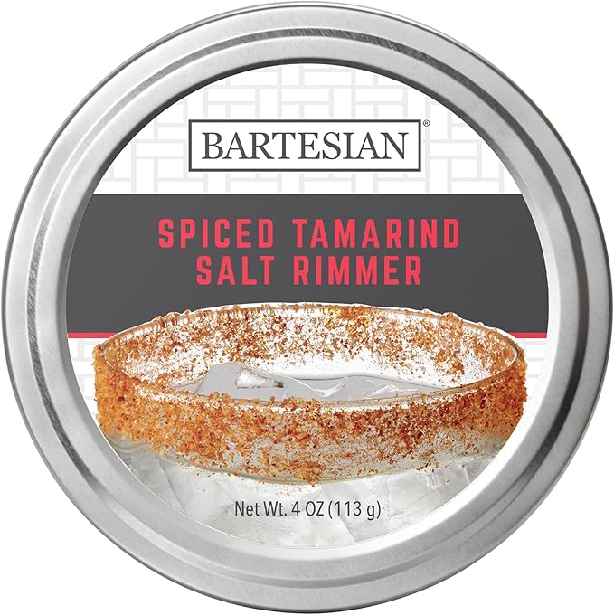 Bartesian Spiced Tamarind Salt Cocktail Glass Rimmer - Spicy Cocktails Glasses Flavored Rimming Garnish for Margarita & Other Bar Drinks - Professional Home Bartending Mixology Supplies