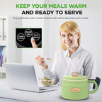 NutriChef 1.6 QT Portable Electric Rice Cooker & Lunch Maker | Multi-Functional & Non-Stick Ceramic Coating | Digital Control Panel | 6 Cook Functions: Rice, Soup, Stew, Porridge & More | Green