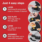Hamilton Beach Dual Breakfast Sandwich Maker with Timer, Ready in 5 Minutes, Removable Dishwasher Safe PFAS-Free Non-Stick Egg Cooker Ring, Silver (25490MNA)