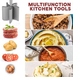 2 Pcs Meat Chopper, Hamburger Grinder, Premium Heat Resistant Smasher for Ground Beef, Burger Grinder Nylon Potato Mix Tool-Black-Grey
