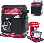 BAGSPRITE Stand Mixer Cover with Detachable Appliance Sliders Base Compatible with KitchenAid Mixer-Storage Bag for 6/7/8 Quart with Pockets for Kitchen Aid Accessories and Attachments