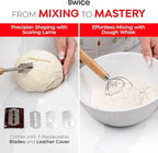 Swice Bread Proofing Basket Set, 9-Inch Round & 10-Inch Oval Banneton Sourdough Starter Kit with Lame, Dough Scraper, Linen Liner, and Basting Brush, Complete Bread Making Supplies and Tools