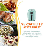 Elite Gourmet EAF-0201BL Personal Compact Space Saving Electric Hot Air Fryer Oil-Less Healthy Cooker, Timer & Temperature Controls, 1000W, 2.1 Quart, Mint