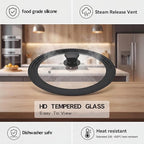 Universal Lid for Pots, Pans and Skillets, 6&7&8 inch, Diameter Cookware, Silicone Replacement Pan Lid Pot Lids for Frying Pans, Cast Iron,Tempered Glass Lid