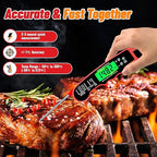 Meat Thermometer Digital, Instant Read Meat Thermometer with Backlight & Magnet for Kitchen, Beef, Grill, Turkey,IP67 Waterproof Cooking Thermometer
