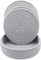 8 Inch Trivets for Hot Dishes, Hot Pots and Pans, Thick Heat Resistant Large Coaster for Kitchen, Hot Pads, Kitchen Essentials, Kitchen Decor for Table & Countertop with Storage Basket, 5 Pcs