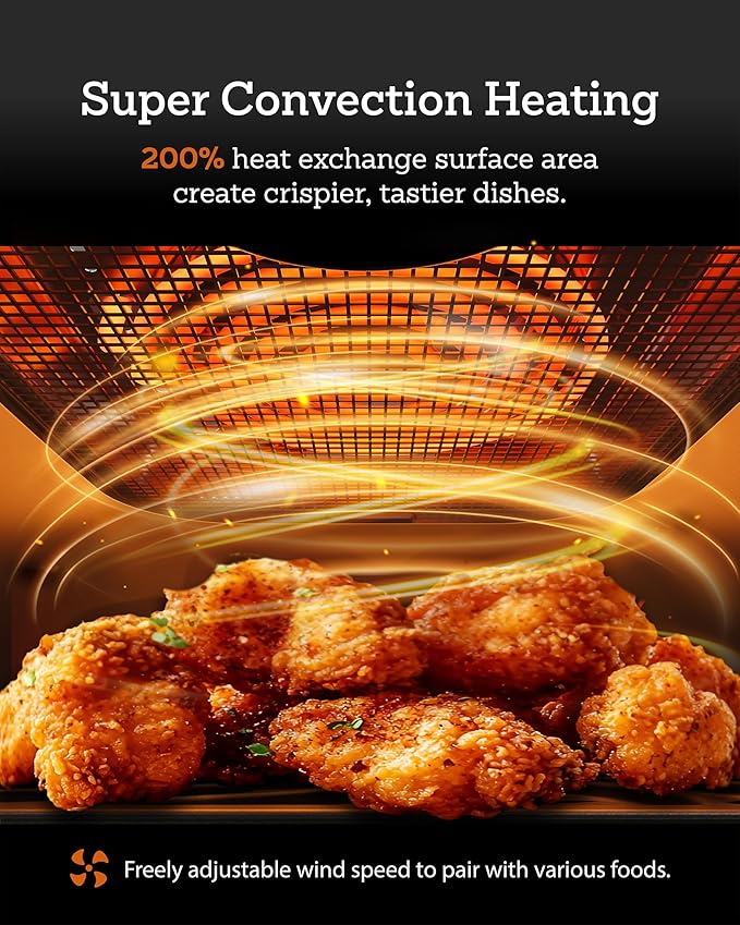 Stainless Steel Air Fryer 6 Qt, Ceramic glaze Air Fryer, Stainless Steel Housing& Full Metal Inner Pot, PTFE and PFAS Free, 9 Digital One-Touch Cook Functions,120°F~450°F, 1700W