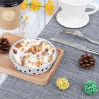 Beasea Mini Tart Pans with Lids 20 Pack, 4” 8oz Disposable Aluminum Baking Foil Tins Round Small White Black Dot Container for Individual Cupcake Dessert Muffin Ramekin Cheesecake Quiche Oven Dishes