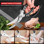 MAD SHARK Professional Heavy Duty Poultry Shears - Kitchen Shears for Spatchcocking Chicken and Meat Cutting, Multi-Purpose Kitchen Scissors for Food, Spring-loaded (Black)