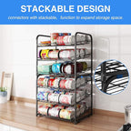 AIYAKA Can Rack Organizer, 3 Tier Stackable Can Storage Dispenser,for Food Storage, Kitchen or Pantry, Storage for 36 Cans, Black