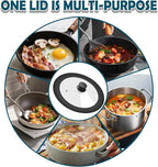 Universal Lid for Pots Pans and Skillets, 8.5&9.5&10.5 inch, Diameter Cookware, Silicone Replacement Pan Lid Pot Lids for Frying Pans, Cast Iron,Tempered Glass Lid
