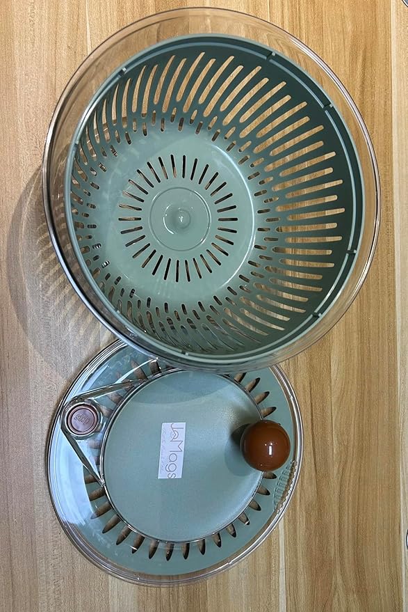 Easy Spin Manual Salad spinner vegetable dryer and drainer, fruit cleaner spinner with bowl