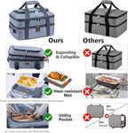 BAGSPRITE Expandable Insulated Casserole Carrier for Hot or Cold Food, Casserole Dish Carrying Case,Thermal Lasanga Lugger Tote for Pockluck, Parties, Picnic, Fits 9" x 13" Baking Dish,