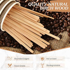 Meanplan 4000 Pack Birch Wood Coffee Stir Sticks 7 Inch Disposable Wooden Coffee Stirrers Bulk Long Tea Stirring Stick Round End Swizzle Beverage Mixer for Cocktail Hot Chocolate Drink Summer