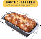 HONGBAKE 6 Pack Bread Pan 1 Lb, 8.5 x 4.5 Inch Loaf Pans for Baking Bread, Nonstick Meatloaf Pan with Wide Grips, Banana Bread Tin for Homemade Bread, Grey