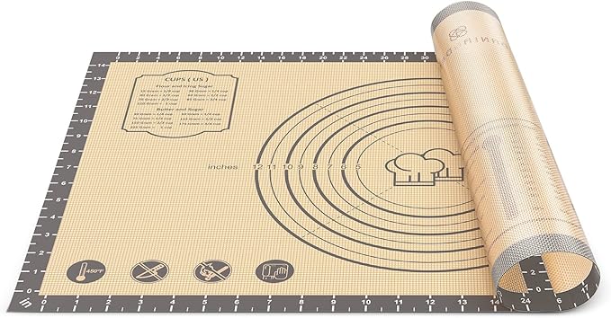 Baking Mat, 26" x 16" Large Silicone Non-slip Baking Pastry Mat with Measurement, Non Stick Silicone Mats for Kitchen Counter, Fondant Mat, Counter Mat, Dough Rolling Mat, Oven Liner, Pie Crust Mat
