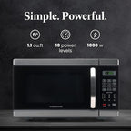 Farberware 1.1 Cu. Ft. Countertop Microwave Oven – 1000 Watt Power, Auto Cook Settings, Defrost, Easy Clean and Child Safety Lock - Stainless