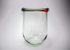 Weck Tulip Jars 1 Liter - Large Sourdough Starter Jars with Wide Mouth, Glass Lids and Keep Fresh Covers - Suitable for Canning and Storage (2 Pack)