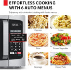 TOSHIBA ML-EM09PA(SS) Small Microwave Oven with 6 Auto Menus, Mute Function & Child Lock, LED Lighting, Perfect for Apartments & Dorms, 0.9 Cu Ft, 10.6 Inch Removable Turntable, 900W, Stainless Steel