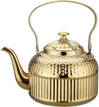 SANQIAHOME Antique 1.8L (60 Oz) Stainless Steel Teapot with Infuser Gold