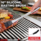 Alpha Grillers Grilling Accessories - Grilling Gifts for Men - BBQ Accessories Grill Tools Set with Spatula, Fork, Brush & Tongs - Outdoor Barbecue Utensils Gifts for Men Dad Him Boyfriend