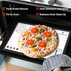 Silicone Baking Mat,26" x 16" Non-slip Dough Rolling Pastry Mat Non Stick Baking Sheet Mat with Measurement Cookies,Macarons,Bread
