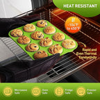 2 Pack 12 Cups Silicone Muffin Pan with Metal Reinforced Frame Regular Size Silicone Molds Cupcake Cake Baking Pans Cookie Baking Chocoflan Cupcake Mold Kitchen Baking Mold Tools for Cooking