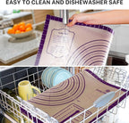 Baking Mat, 24" x36" Silicone Extra Large Non Stick Baking Sheet Mat with Measurement Non-slip Dough Rolling Mat,Reusable Food Grade Silicone Counter Mat for Making Cookies,Macarons,Bread and Pastry