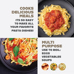 GOTHAM STEEL 5 Qt Ceramic Stock Pot Multipurpose Pasta Pot with Strainer Lid & Twist and Lock Handles, Nonstick Ceramic Pot for Soup, Spaghetti, Rice, Pots for Kitchen, Dishwasher Safe - Cream