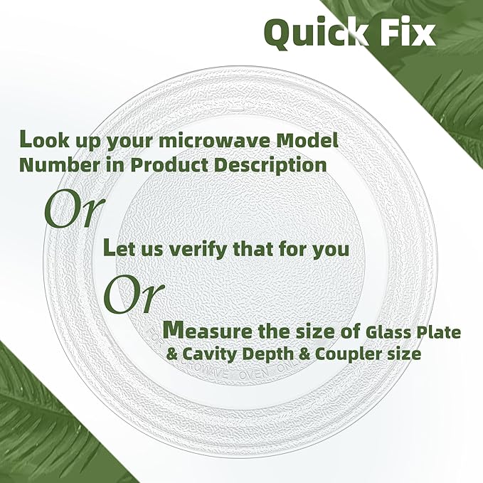 10" Microwave Turntable Compatible with GE WB49X10010, 10 inch Replacement Microwave Glass Plate for Whirlpool WP8205098, LG 3390W1G005D