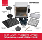 Ronco 6000 Platinum Series Rotisserie Oven, Digital Display, 12-Pound Capacity, Auto Shutoff, Includes Rotisserie Spit, Multi-Purpose Basket, 3 Cooking Functions: Rotisserie, Sear and No Heat Rotation