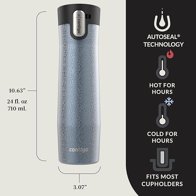 Contigo® AUTOSEAL® West Loop Vacuum-Insulated Stainless Steel Travel Mug with Easy-Clean Lid, 24 oz, Crystal Lakeside