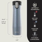 Contigo® AUTOSEAL® West Loop Vacuum-Insulated Stainless Steel Travel Mug with Easy-Clean Lid, 24 oz, Crystal Lakeside
